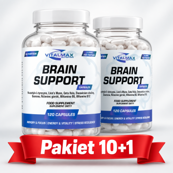 PAKIET Vitalmax Brain Support Wsparcie Mózgu | 120 kapsułek 10+1